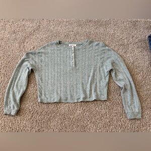 Cloud Chaser Light Blue/Gray Henley Sweater